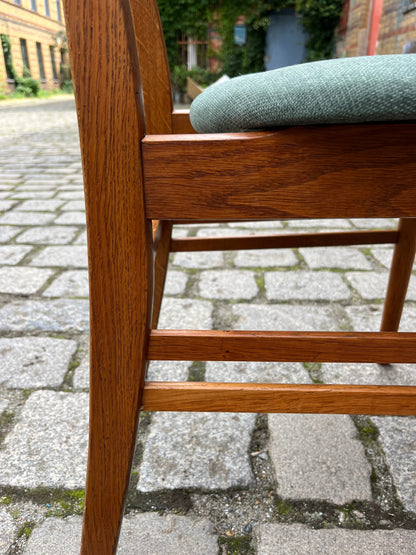 Lot de 2 chaises de salle à manger vintage en teck bleu sarcelle