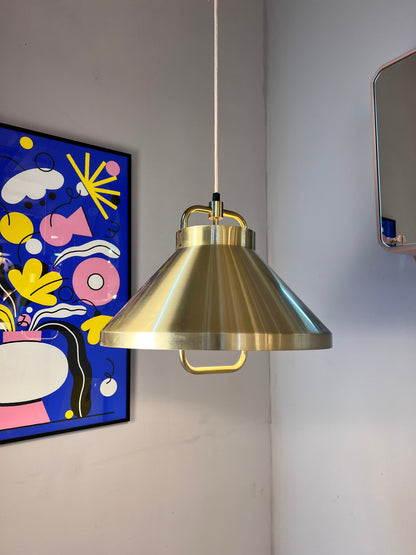 Vintage Hängelampe gold weiß von Fog und Mørup E27