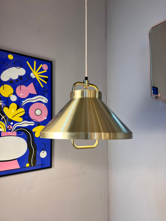 Vintage Hängelampe gold weiß von Fog und Mørup E27