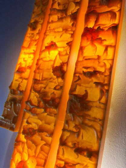 Vintage Wandleuchte gelb von Uwe Mersch