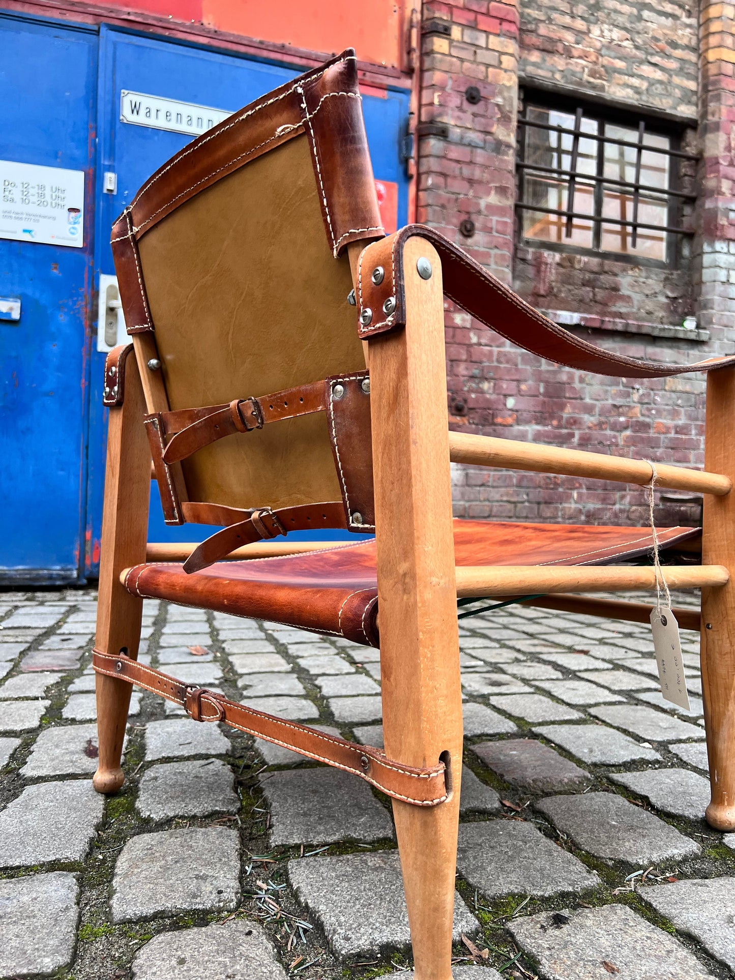 Vintage Sessel von Aage Bruun und Søn mit cognacfarbenem Lederbezug