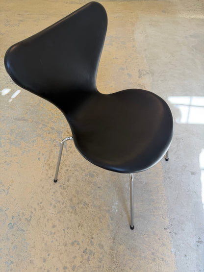 Vintage Polsterstuhl Serie 7 Echtleder von Arne Jacobsen für Fritz Hansen