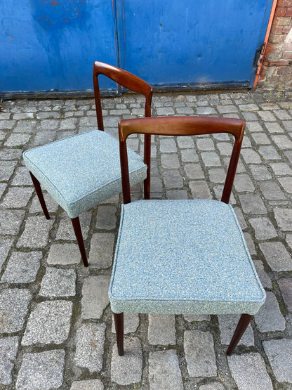 2x Polsterstuhl blau Palisander