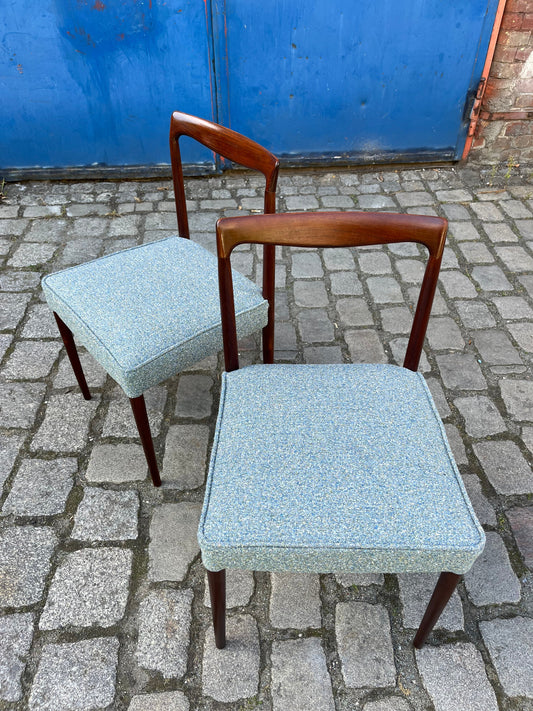 2x Polsterstuhl blau Palisander