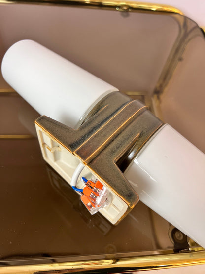 Vintage wall lamp brown grey by Sigvard Bernadotte for Ifö