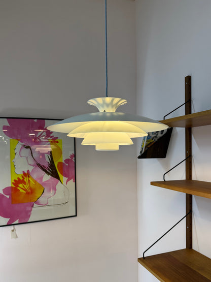 Vintage Lamellenpendelleuchte weiß von Formlight