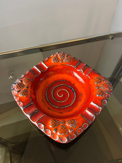 Vintage Aschenbecher Keramik orange von Dümler & Breiden