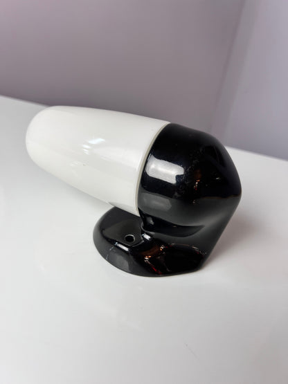 Vintage Wandlampe Modell 6067 von Wilhelm Wagenfeld für Lindner, schwarz weiß