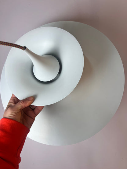 Vintage slatted lamp 'Radius' white by Erik Blaslev for Fog &amp; Mørup