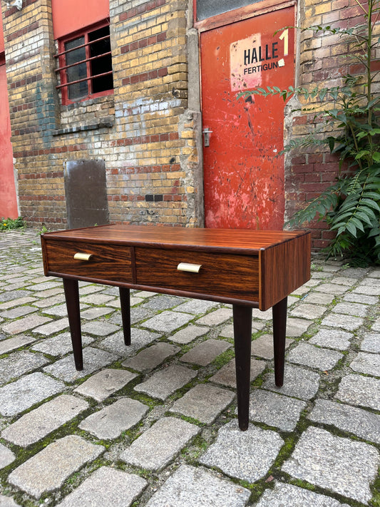 Vintage Lowboard Palisander mit Messinggriffen