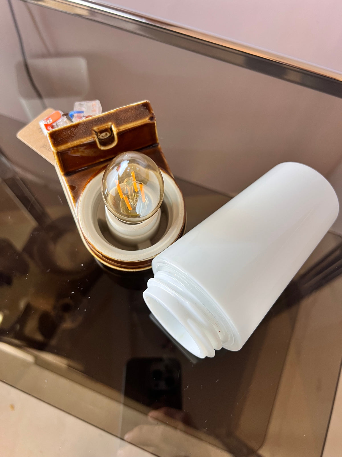 Wandlampe Modell 6080 braun von Sigvard Bernadotte für Ifö