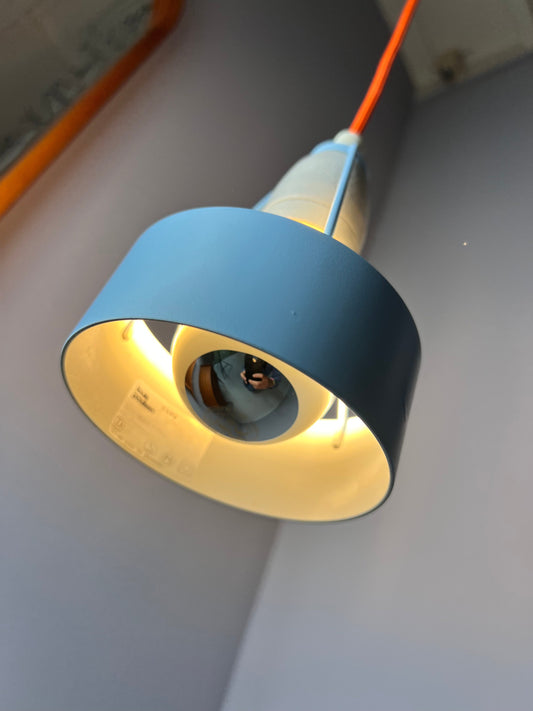 Hanging lamp type 16800 repainted blue by Louis Poulsen