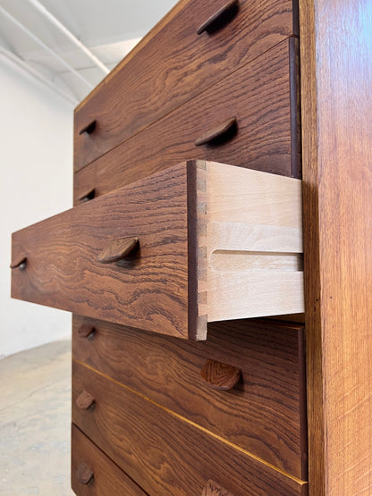 Vintage Kommode Tallboy von Poul Volther für FDB Møbler, dunkelbraun