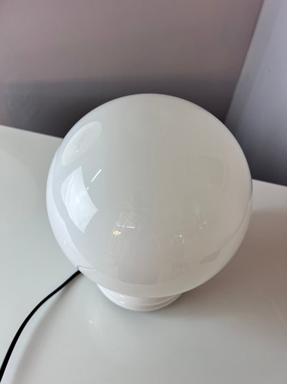 Vintage Tischlampe Glas von Glashütte Limburg weiß