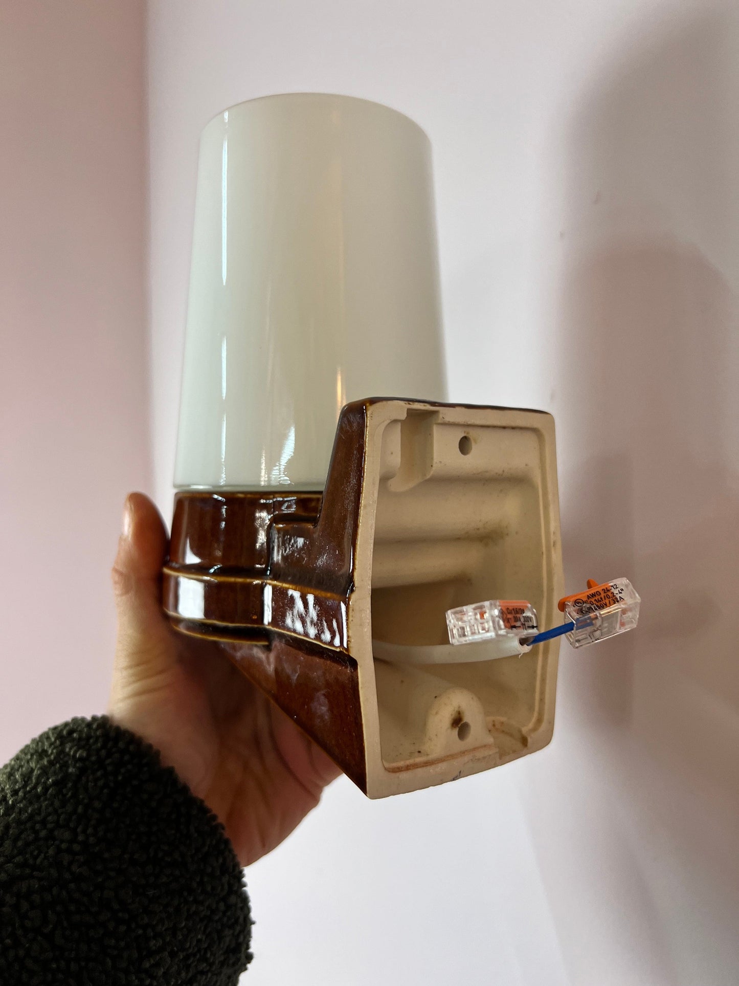 Vintage Wandlampe braun von Sigvard Bernadotte für Ifö Set von 2