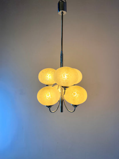 Vintage Kronleuchter mit 6 Kugeln von Richard Essig für Hustadt