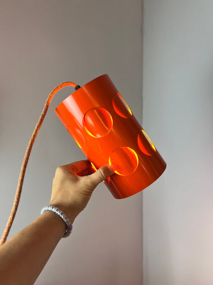 Vintage Hängelampe orange Metall von Raak Amsterdam