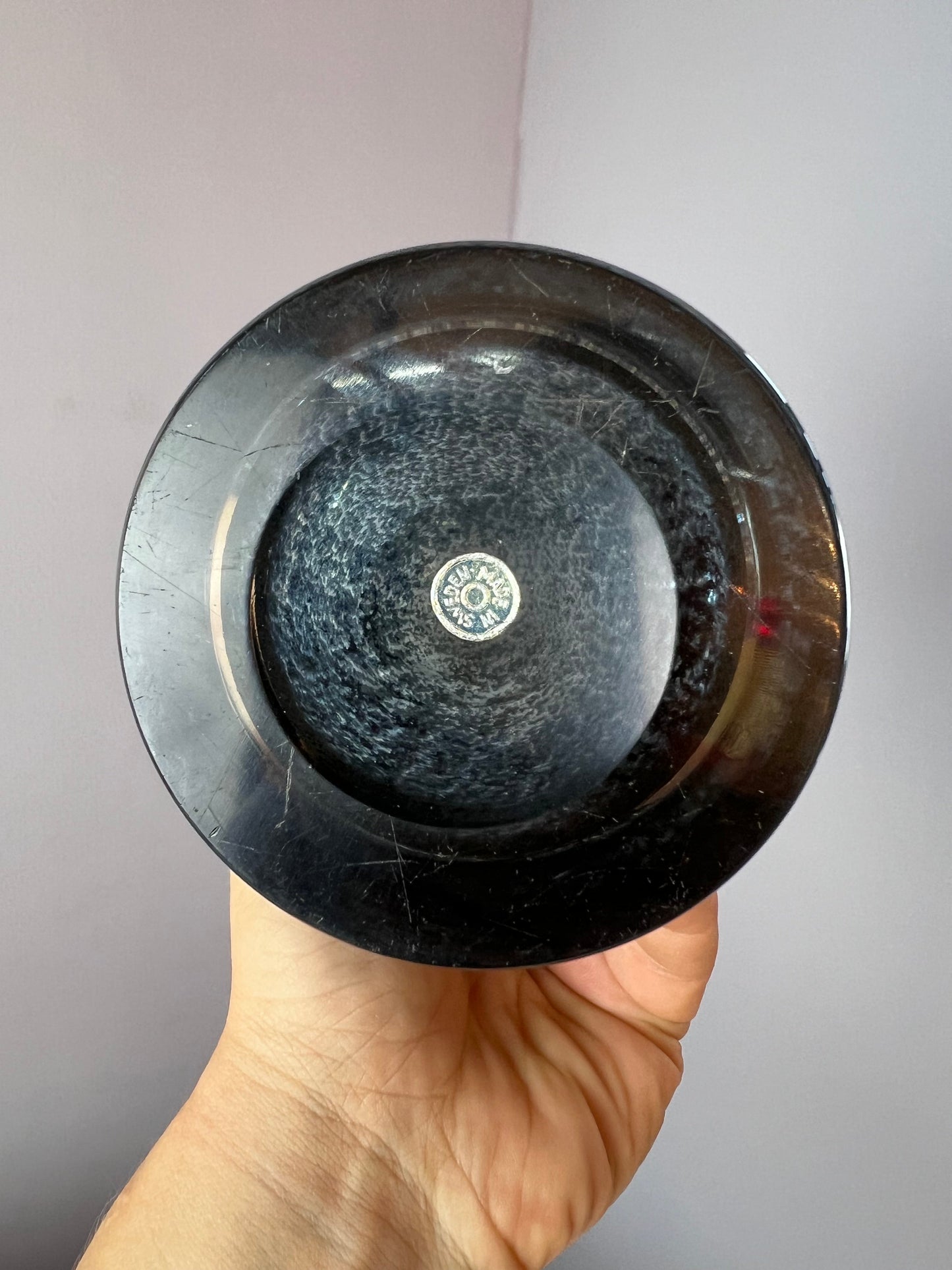 Vintage Vase grau von Bo Borgström für Åseda Glasbruk