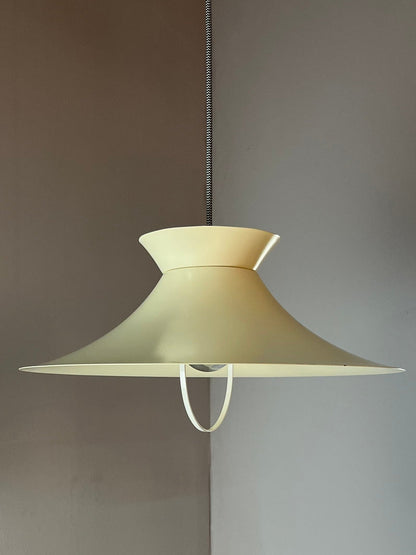 Vintage Hängelampe weiß aus Dänemark