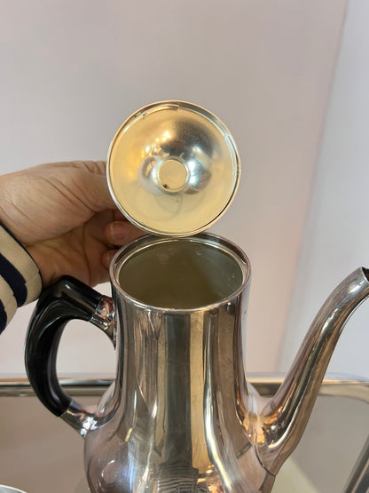 Vintage Kanne Zuckerdose Milchkännchen Sauciere EPNS versilbert von Hans Bunde für COHR Denmark Set