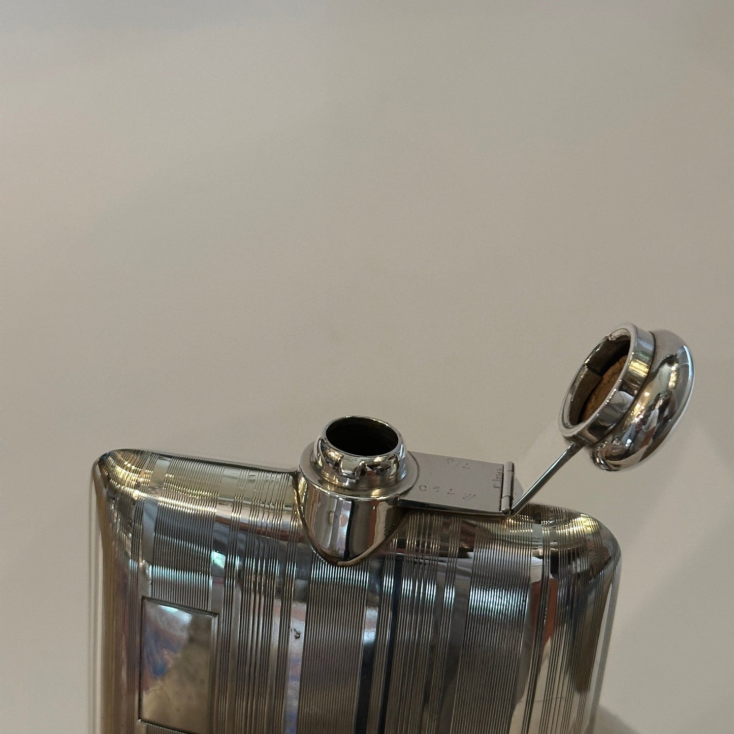 Vintage hip flask sterling silver by Cartier