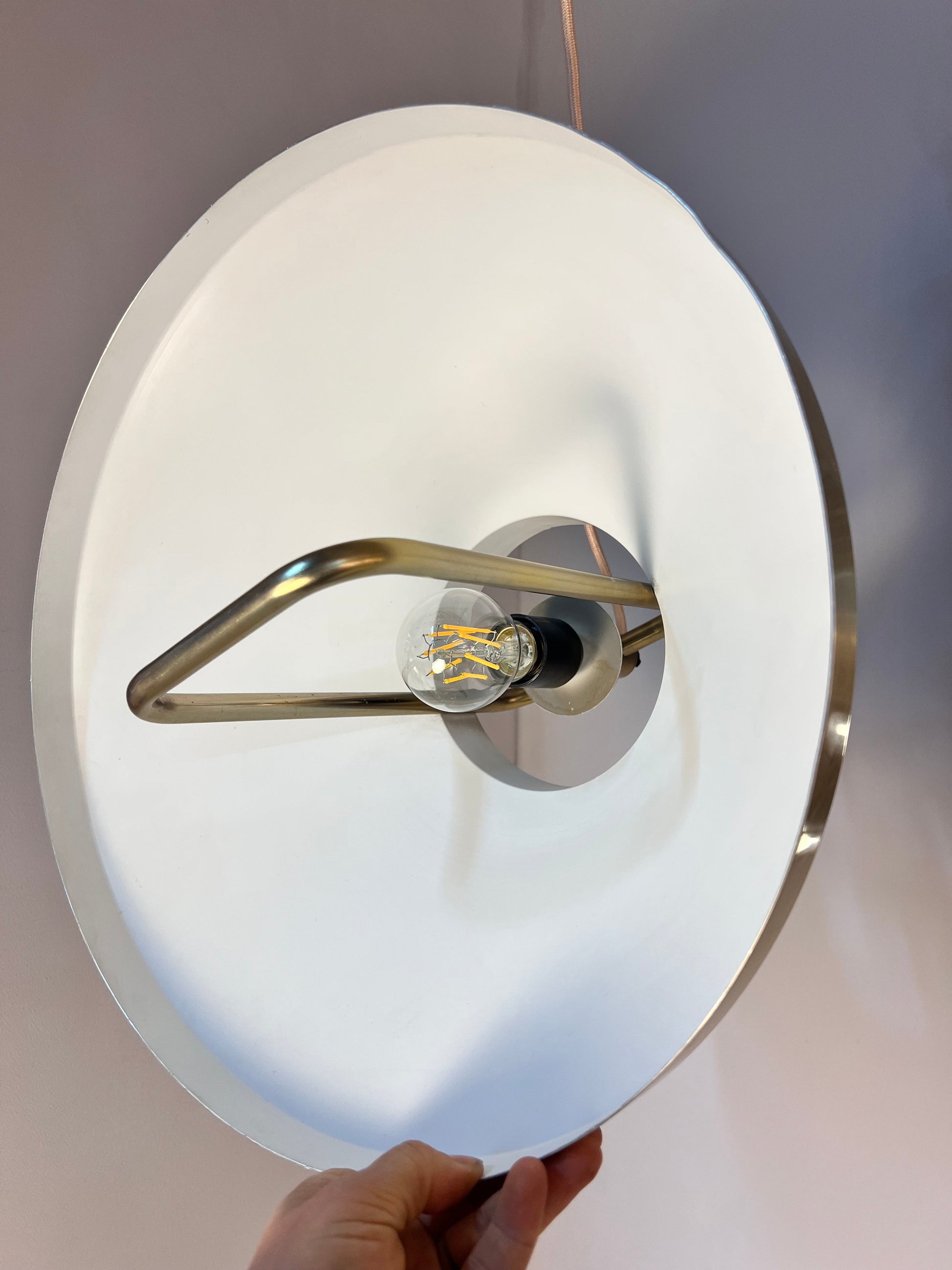 Vintage Hängelampe gold weiß von Fog und Mørup E27