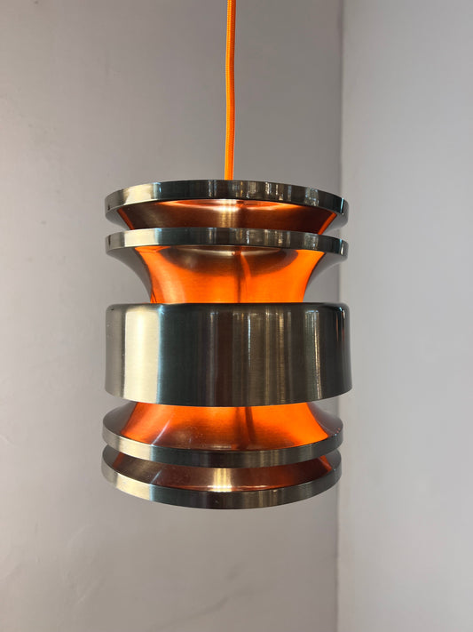 Vintage Hängelampe von Carl Thore für Granhaga orange anthrazit