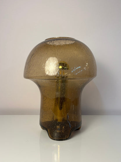 Vintage Pilzlampe von Süssmuth Leuchten aus braunem Einschlussglas