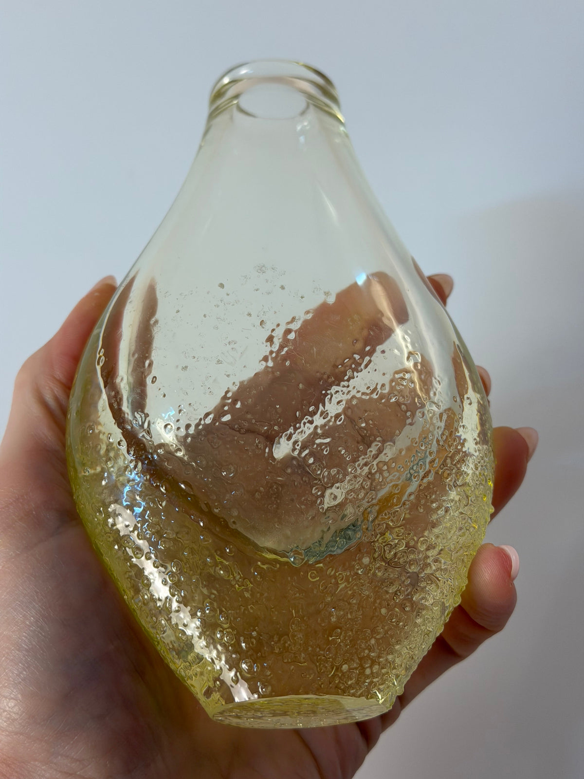 Vintage Vase gelb von Miloslav Klinger für Železný Brod Sklo