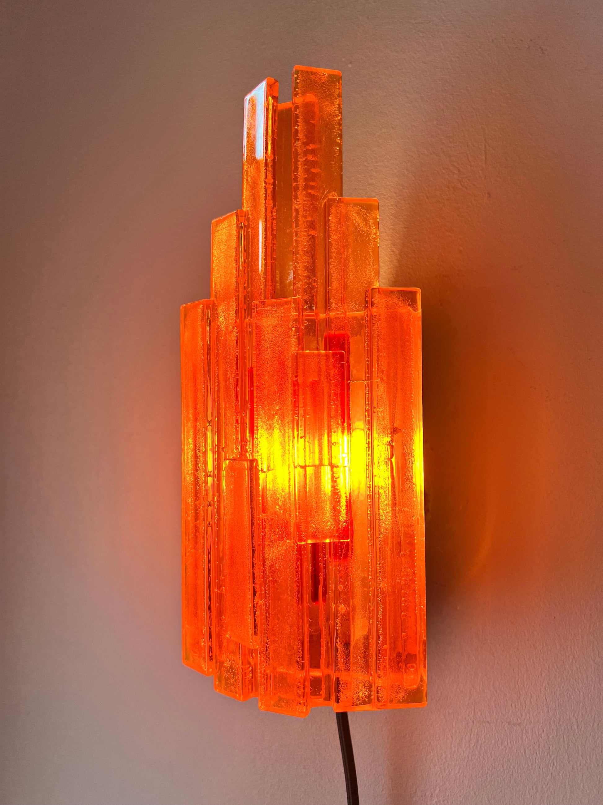 Vintage Wandlampe orange von Claus Bolby für Cebo