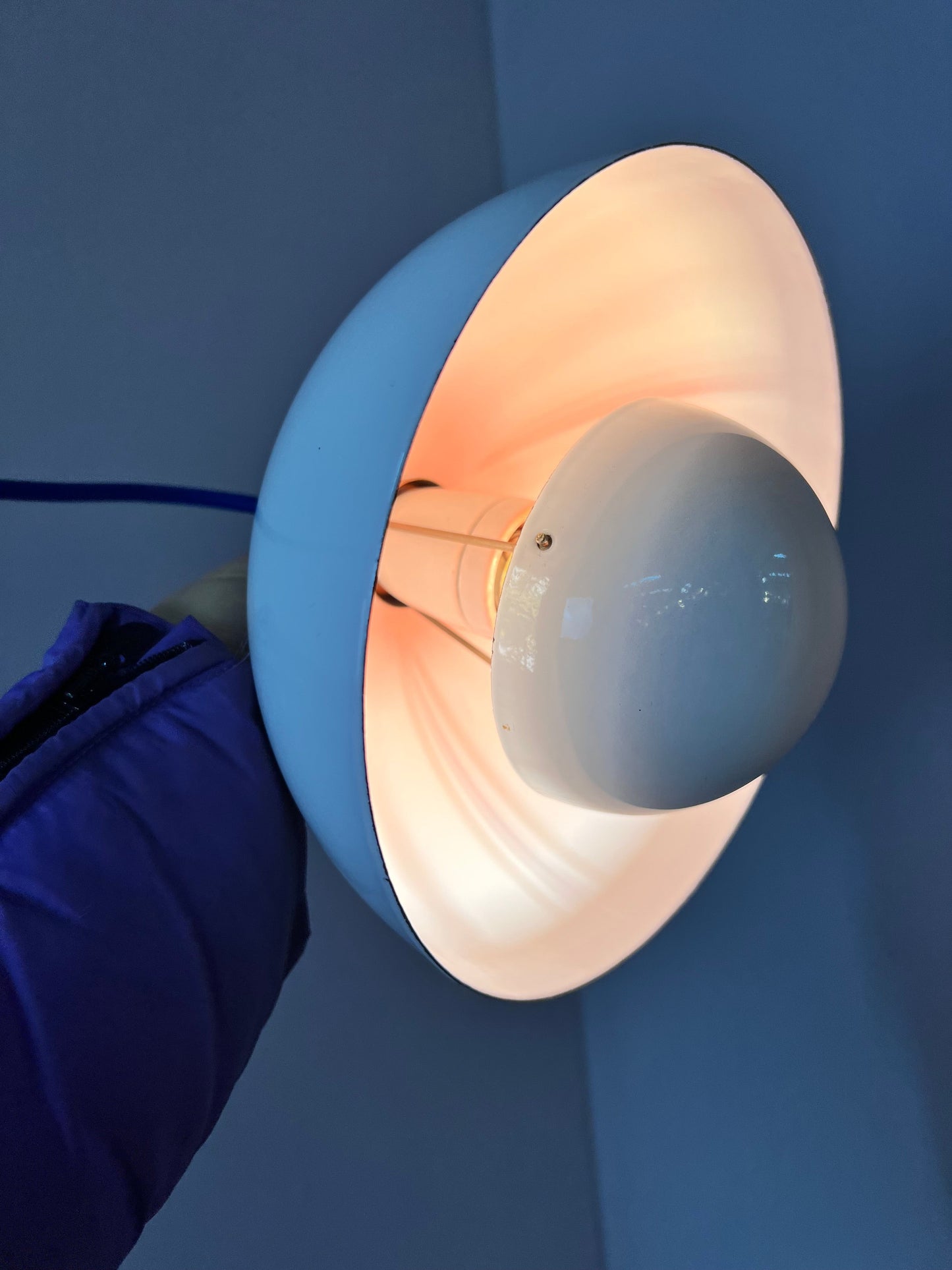 Vintage Hängelampe Flowerpot weiß von Verner Panton für Louis Poulsen