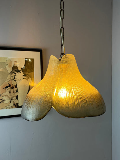 Vintage Hängelampe Blume von Peill und Putzler