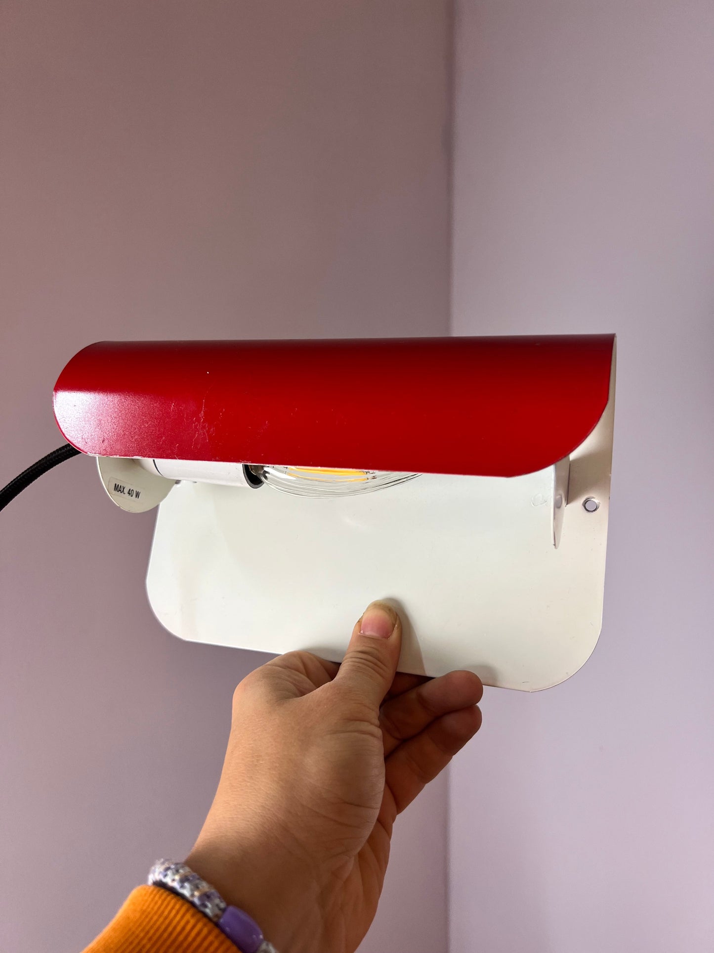 Vintage Wandlampe rot von Aneta Set von 2