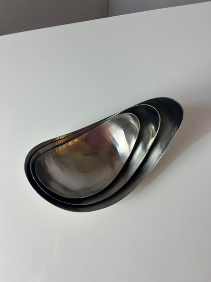 Vintage Servierschale Leaf von Helle Damkjær für Georg Jensen Set von 2