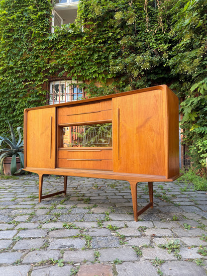 Vintage Highboard Teak mit Vitrine und Minibar aus Dänemark