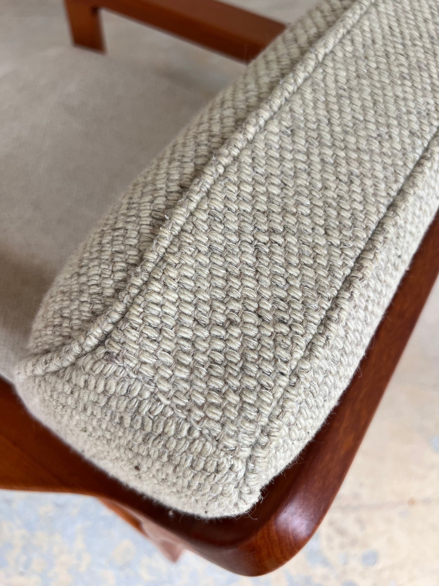 Vintage Sessel aus Teak und Wolle aus Dänemark