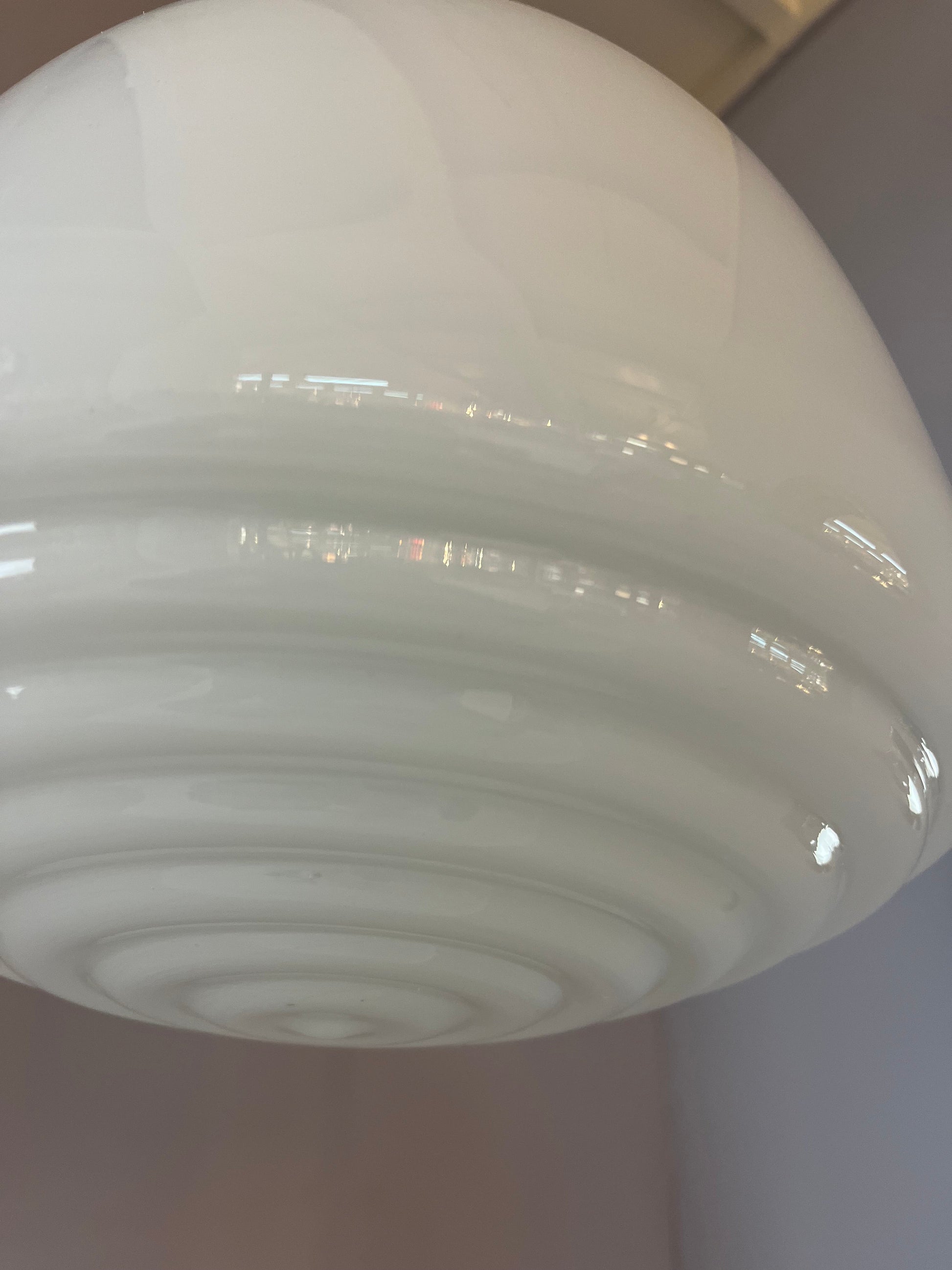 Vintage Hängelampe Opalglas Chrom