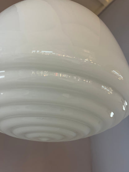 Vintage Hängelampe Opalglas Chrom