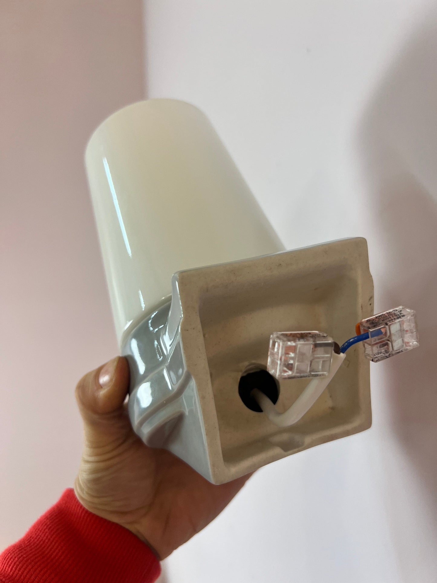 Wall lamp light grey by Sigvard Bernadotte for Ifö