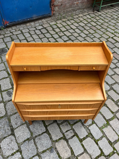 Secrétaire vintage avec miroir en chêne du Danemark