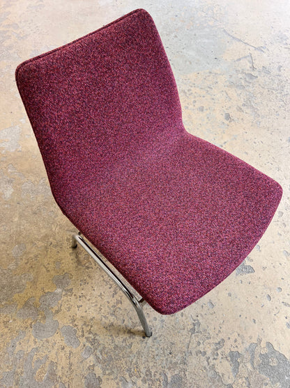 Vintage Sessel Lufthavnsstol von Anden Arkitekt für Duba Møbelindustri brombeer-pink Chrom