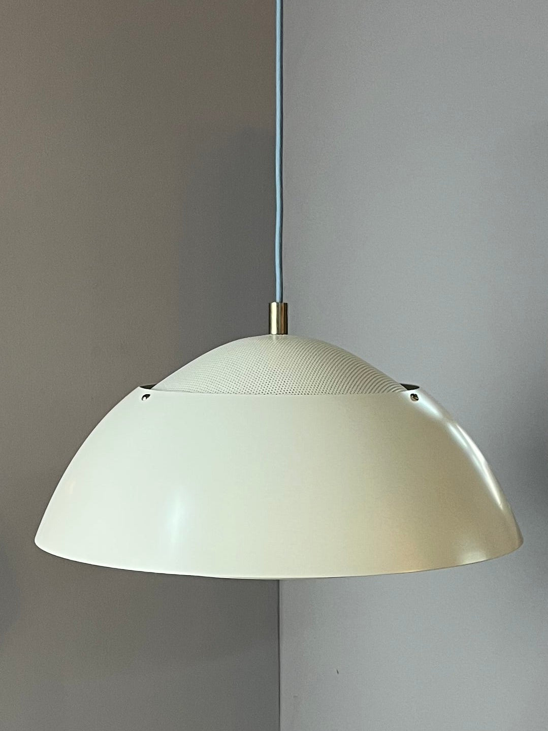 Vintage Hängelampe Safari weiß von Christian Hvidt für Nordisk Solar