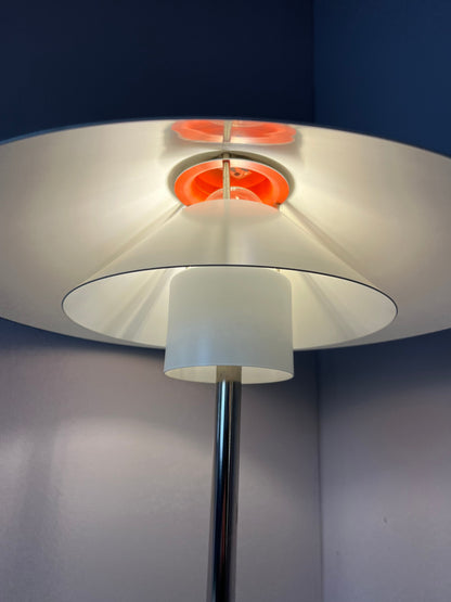 Vintage Tischlampe Trapez von Christian Hvidt für Nordisk Solar weiß orange