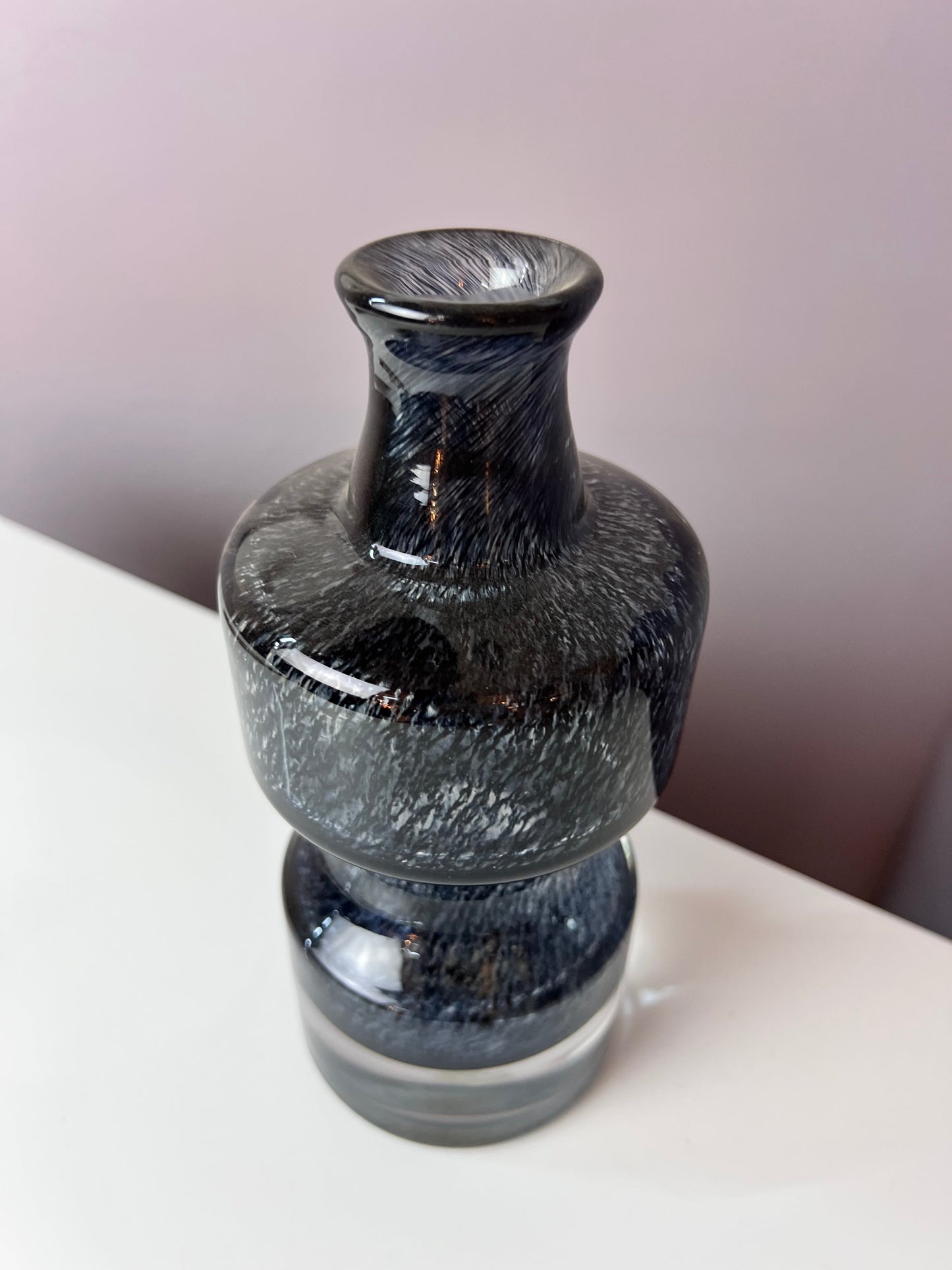 Vintage Vase grau von Bo Borgström für Åseda Glasbruk