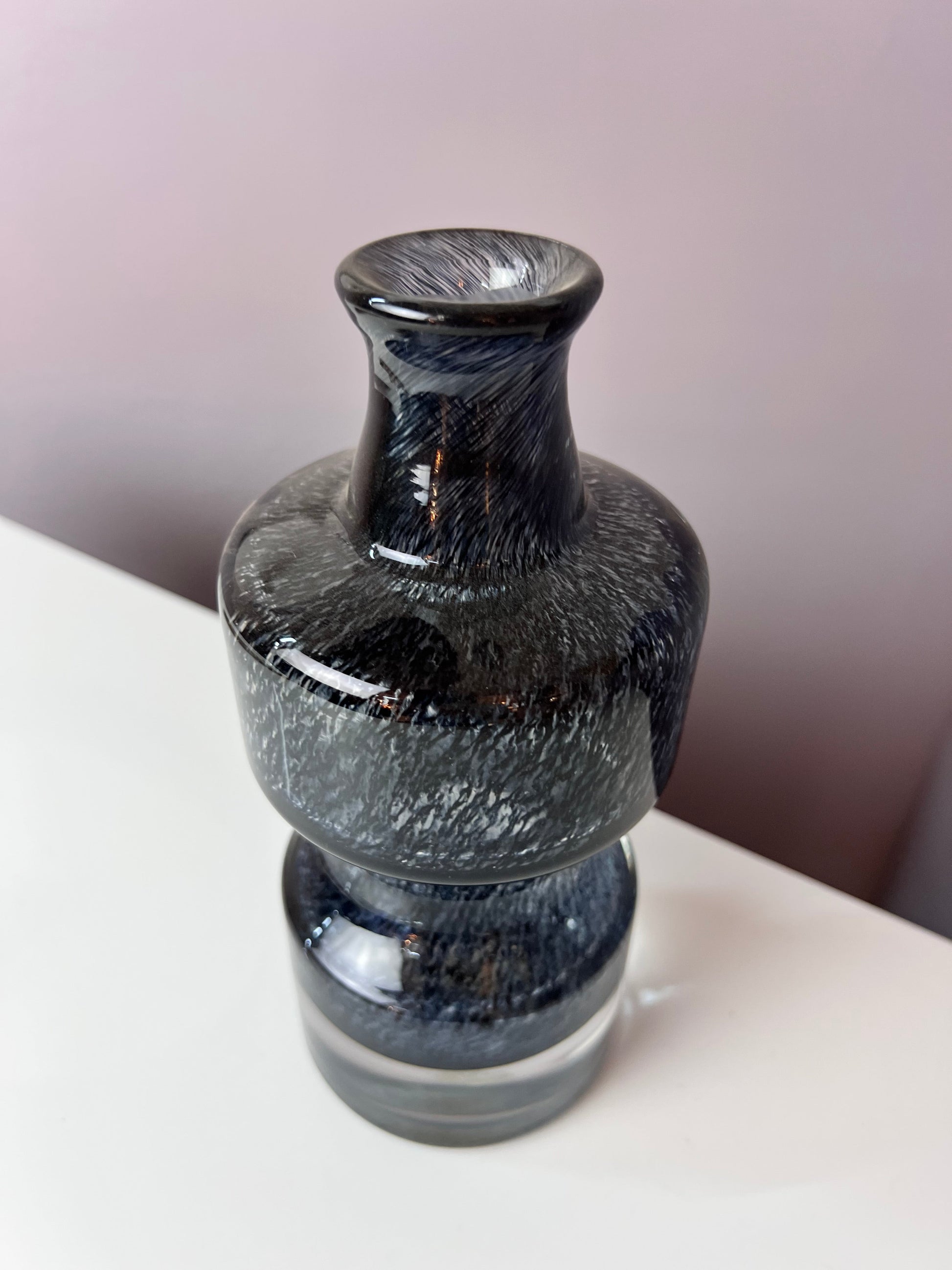 Vintage Vase grau von Bo Borgström für Åseda Glasbruk
