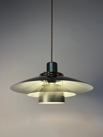 Vintage Hängelampe "Leto" silber-kupfer von Top Lamper