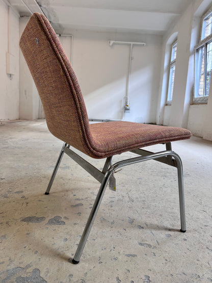 Vintage Sessel Lufthavnsstol von Anden Arkitekt für Duba Møbelindustri orange Chrom