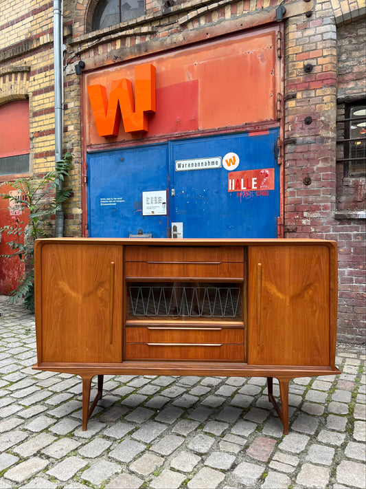 Vintage Highboard mit Vitrine Teak aus Dänemark