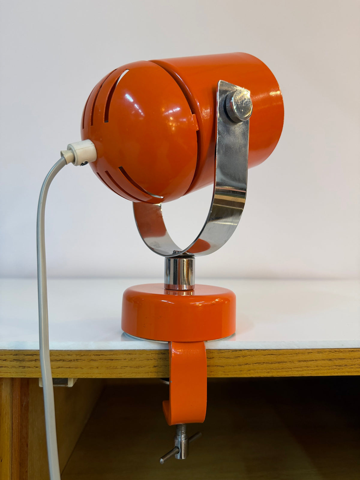 Vintage Wandlampe "Combi Lux" orange Chrom von Stanislav Indra für Lidokov Boskovice