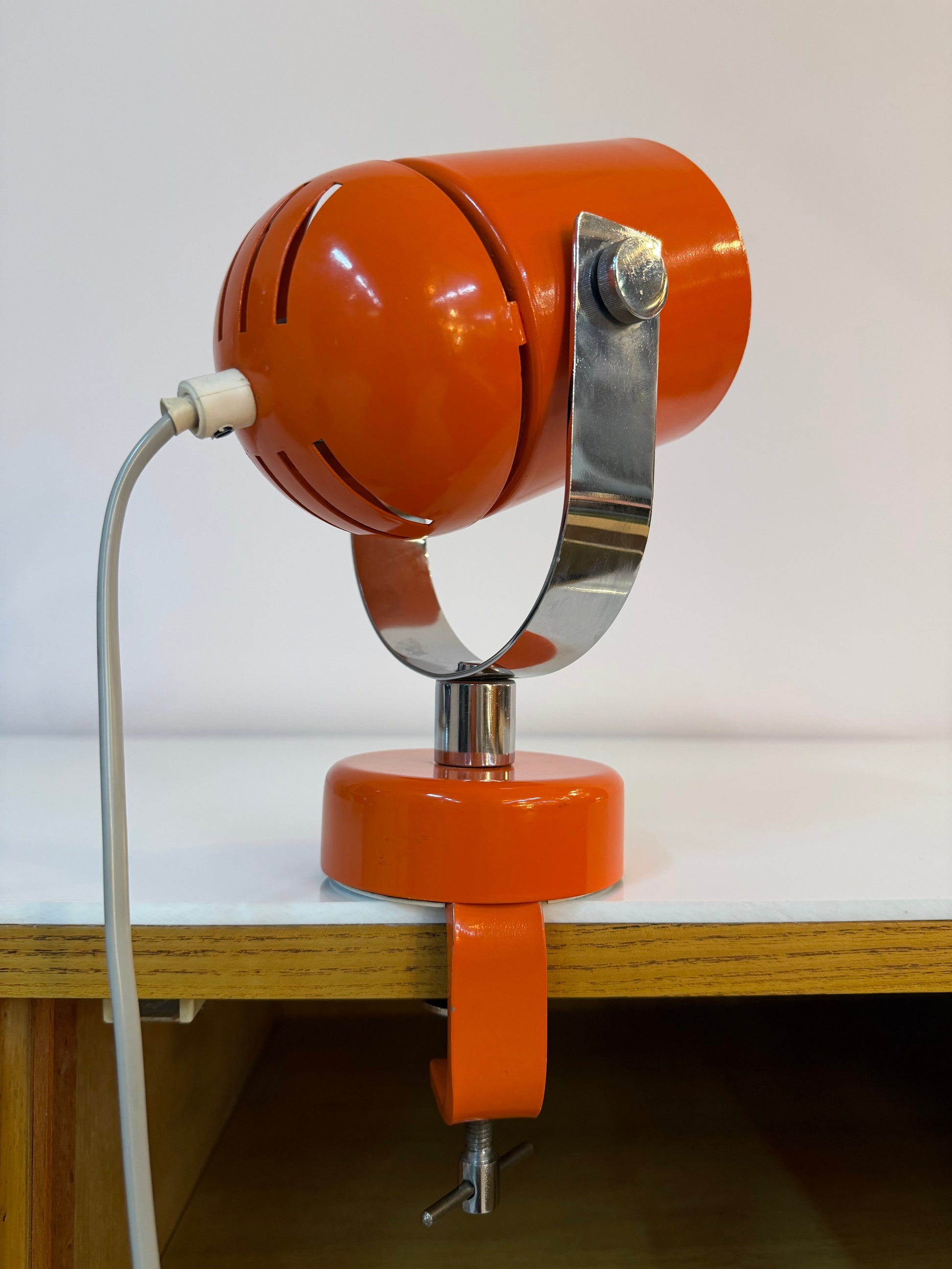 Vintage Wandlampe "Combi Lux" orange Chrom von Stanislav Indra für Lidokov Boskovice